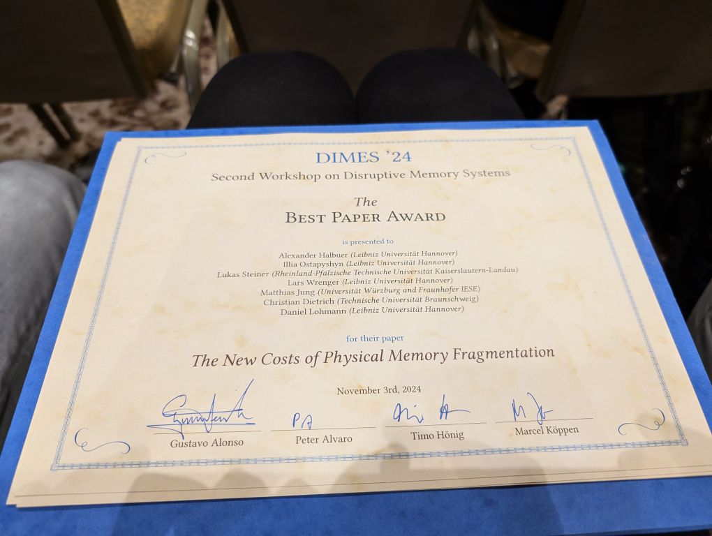 Best Paper Award @ DIMES'24